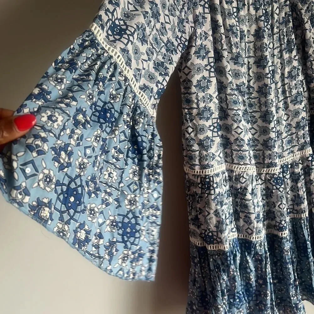 MISS JUNE BLUE FLORAL MINI DRESS